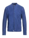 Tagliatore Man Jacket Blue Size 40 Lambskin