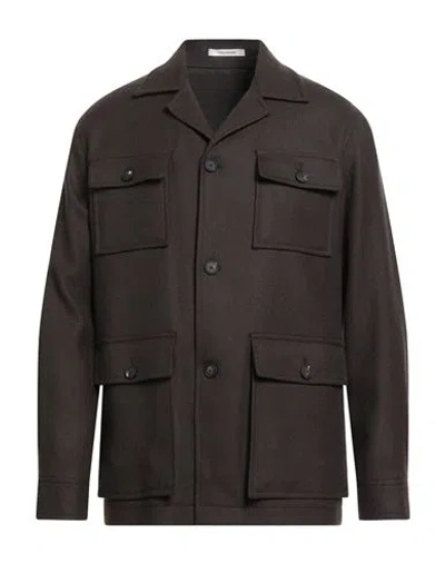 TAGLIATORE TAGLIATORE MAN JACKET CHOCOLATE BROWN SIZE 38 VIRGIN WOOL, POLYESTER, ELASTANE