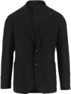 Tagliatore Single-breasted Stretch Wool Jacket With Welt Pockets And Reverse Spear Collar In Black