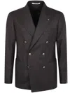 Tagliatore Double-breasted Gold-button Jacket In Black