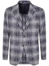 Tagliatore Plaid Single-breasted Jacket In Gray