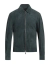 Tagliatore Man Jacket Deep Teal Size 42 Lambskin In Green