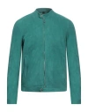 Tagliatore Man Jacket Emerald Green Size 38 Lambskin