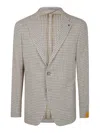 Tagliatore Checked Blazer In Nude & Neutrals