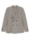 Tagliatore Double Breasted Jacket Featuring Back Vent In Gray