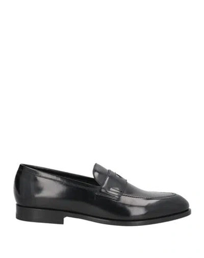 Tagliatore Man Loafers Black Size 9 Calfskin