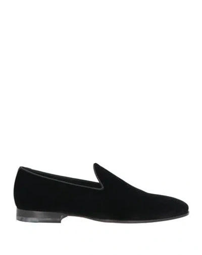 Tagliatore Man Loafers Black Size 9 Textile Fibers