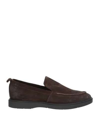 Tagliatore Man Loafers Dark Brown Size 9 Leather