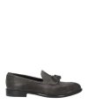 Tagliatore Man Loafers Grey Size 9 Calfskin In Gray