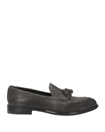 Tagliatore Man Loafers Grey Size 9 Calfskin In Gray