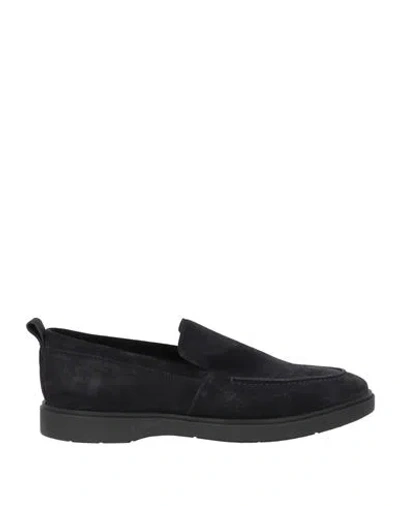 Tagliatore Man Loafers Midnight Blue Size 9 Leather