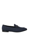 Tagliatore Man Loafers Navy Blue Size 9 Soft Leather In Navy Blue