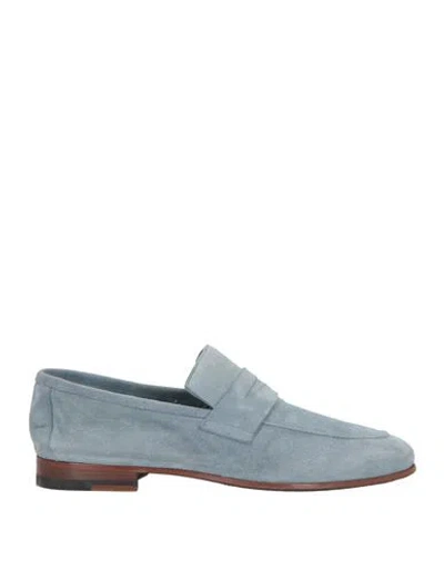 Tagliatore Man Loafers Pastel Blue Size 9 Leather