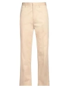 Tagliatore Man Pants Beige Size 34 Cotton, Elastane