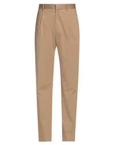 Tagliatore Man Pants Camel Size 38 Cotton In Beige