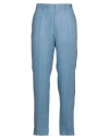 Tagliatore Man Pants Blue Size 32 Linen