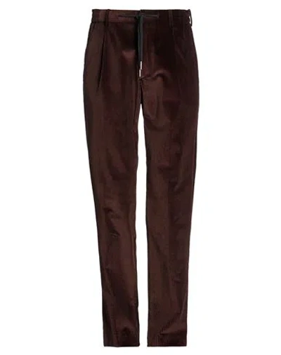 Tagliatore Man Pants Brown Size 32 Cotton, Elastane