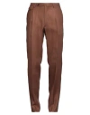 Tagliatore Man Pants Brown Size 32 Linen In Brown