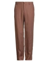 Tagliatore Man Pants Brown Size 36 Linen