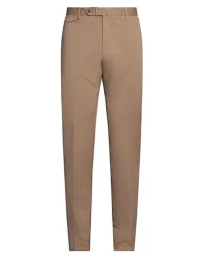 Tagliatore Man Pants Camel Size 40 Cotton, Elastane In Beige