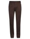 Tagliatore Man Pants Chocolate Brown Size 40 Cotton, Elastane