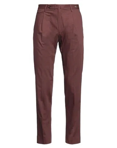 Tagliatore Man Pants Dark Brown Size 32 Cotton, Elastane