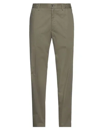 Tagliatore Man Pants Green Size 38 Cotton, Elastane