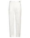 Tagliatore Man Pants Ivory Size 32 Cotton, Elastane In White