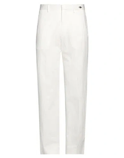 Tagliatore Man Pants Ivory Size 32 Cotton, Elastane In White