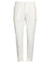 Tagliatore Man Pants Ivory Size 34 Cotton, Elastane In White