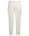 Tagliatore Man Pants Ivory Size 34 Cotton, Elastane In White