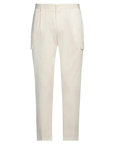 Tagliatore Man Pants Ivory Size 34 Cotton, Elastane In White