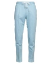 Tagliatore Man Pants Light Blue Size 32 Cotton, Elastane