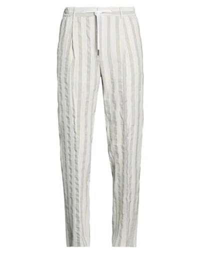 Tagliatore Man Pants Light Grey Size 32 Viscose, Linen, Polyamide In White
