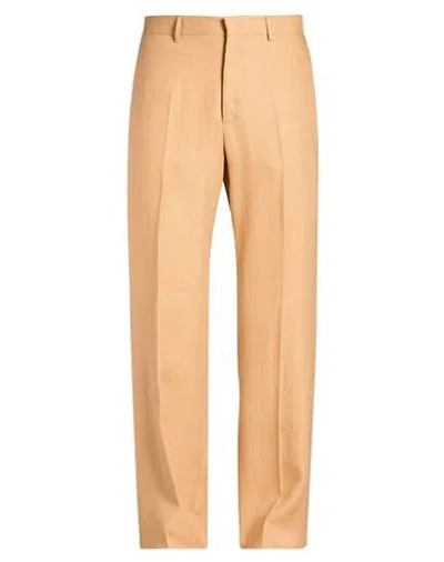 Tagliatore Man Pants Marigold Size 32 Linen In Yellow