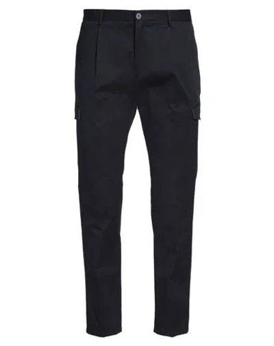 Tagliatore Man Pants Midnight Blue Size 34 Cotton, Elastane In Blue