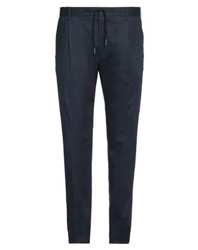 Tagliatore Man Pants Midnight Blue Size 40 Cotton, Elastane In Blue