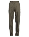 Tagliatore Man Pants Military Green Size 32 Cotton, Elastane