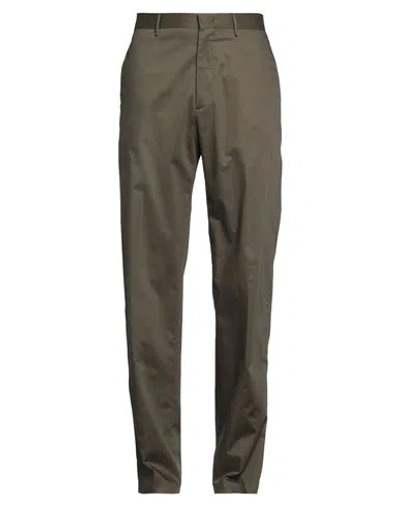 Tagliatore Man Pants Military Green Size 32 Cotton, Elastane