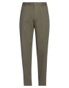 Tagliatore Man Pants Green Size 38 Cotton, Elastane In Green