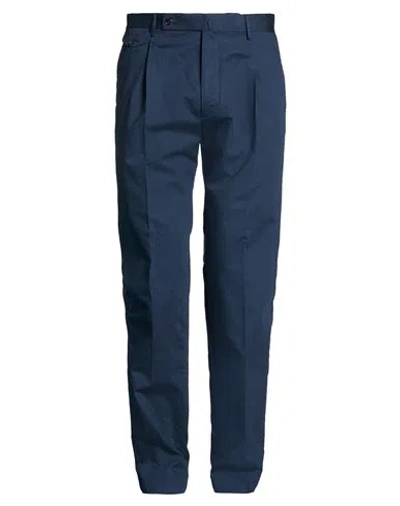 Tagliatore Man Pants Navy Size 34 Cotton, Elastane In Blue