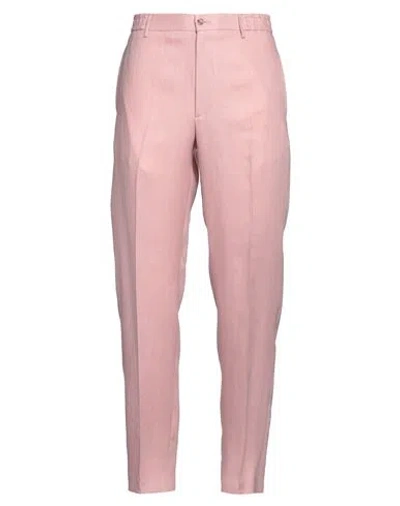 Shop Tagliatore Man Pants Pink Size 34 Linen