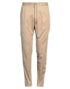 Tagliatore Man Pants Sand Size 34 Cotton, Elastane In Beige