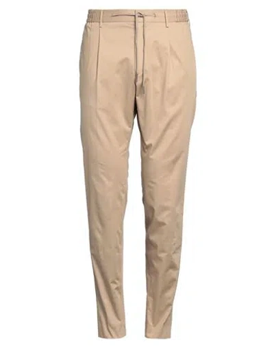 Tagliatore Man Pants Sand Size 34 Cotton, Elastane In Beige