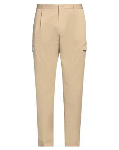 Tagliatore Man Pants Sand Size 36 Cotton, Elastane In Beige