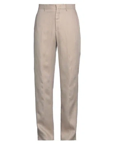 Tagliatore Man Pants Taupe Size 30 Linen In Grey