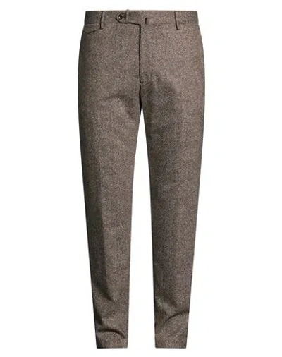 Tagliatore Man Pants Taupe Size 40 Virgin Wool, Polyamide, Silk, Elastane In Transparent