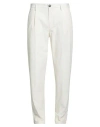 Tagliatore Man Pants White Size 32 Cotton, Elastane In White
