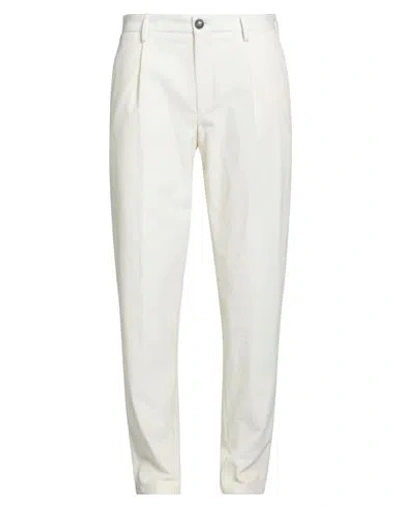 Tagliatore Man Pants White Size 32 Cotton, Elastane