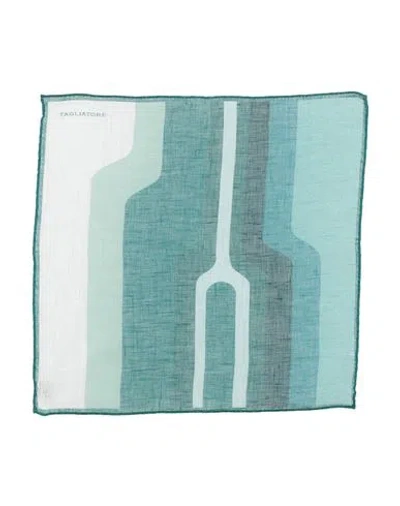 Tagliatore Man Scarf Deep Teal Size - Linen In Green